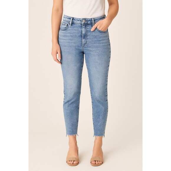 KanCan for Maurices High Rise Acid Wash Ankle Jeans Women’s 29 Raw Hem Straight - Picture 1 of 13